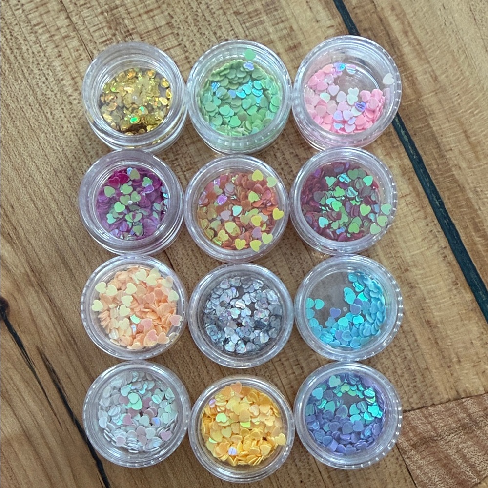 Heart Shaped Glitter Collection for nail art